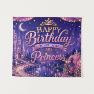 Tapete De Parede Banner de Aniversário de Princesa | Aniversário Re