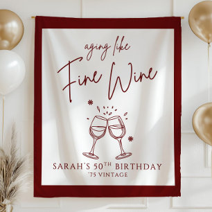 Tapete De Parede Banner de Aniversário de Vinho Fino, Par