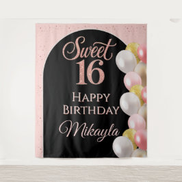 Tapete De Parede Banner de Aniversário Personalizado Sweet 16