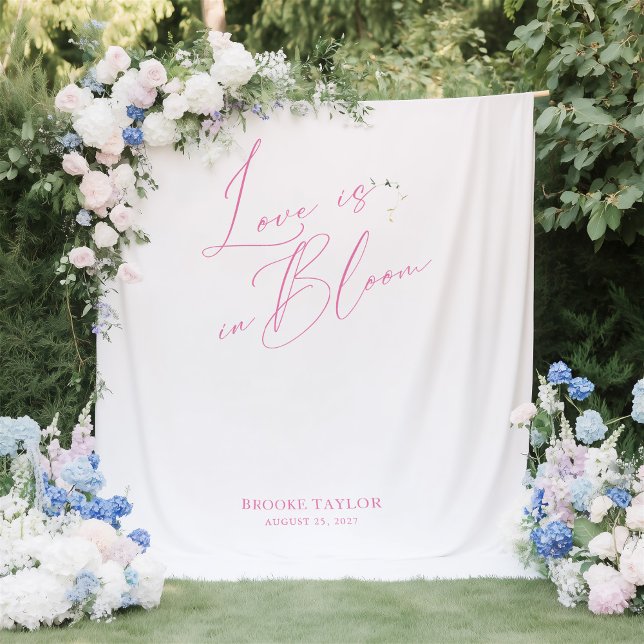 Tapete De Parede Banner de Backdrods Elegantes do Chá de panela Ros (Pink Elegant Bridal Shower Backdrops Banner)