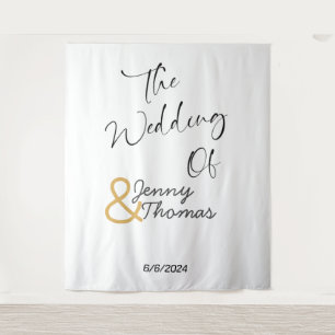 Tapete De Parede Banner de Casamento Elegante Simples editável
