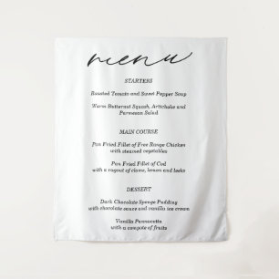 Tapete De Parede Banner de Menu de Casamento em Tecido Simples