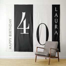 Tapete De Parede Banner de Nome e Idade Personalizado, Aniversário