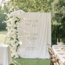 Banner Elegante de boas-vindas do Casamento Branco