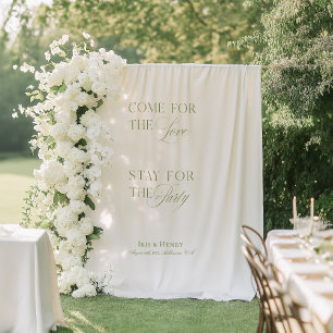Tapete De Parede Banner Elegante de boas-vindas do Casamento Branco