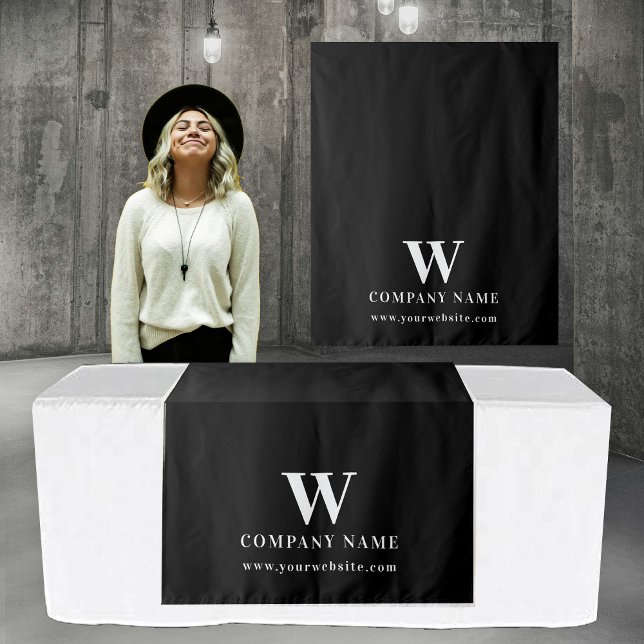 Tapete De Parede Banner Elegante de executor de Mesa empresarial pe (Custom Business Table Runner Banner Elegant Black Tapestry)