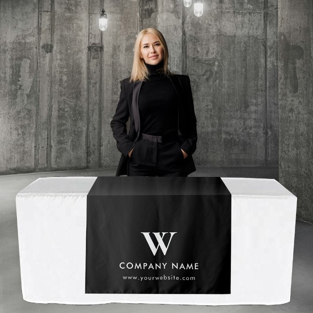 Tapete De Parede Banner moderno do executor da Mesa comercial perso (Custom Business Table Runner Banner Modern Black Tapestry)