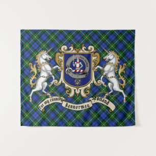 Tapete De Parede Bannerman Clan Crachá & Unicorns w/Tartan