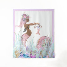 Banners de Fundo de Chá de Bebê de Sereia Étnica