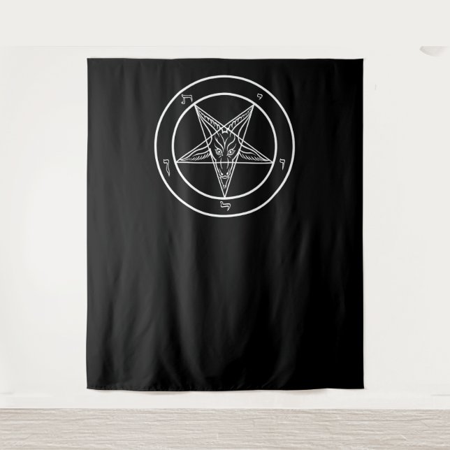 Tapete De Parede Baphomet HUGE Ritual Chamber Tapestry 88"x104" (Frente)