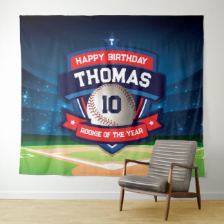 Tapete De Parede Baseball Birthday banner backdrop