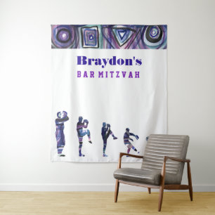Tapete De Parede BASEBALL WATERCOLOR Bar Mitzvah Foto: Plano de fun