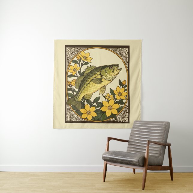 Tapete De Parede Bass Rockfish E Jasmine Amarelo (In Situ)