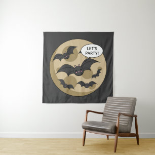 Tapete De Parede Bats com festa na lua cheia