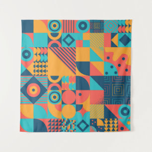 Tapete De Parede Bauhaus Retro: Musical Geométrico dos anos 70