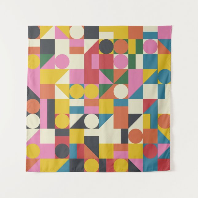 Tapete De Parede Bauhaus trabalho de arte: composição geométrica ab (Frente)