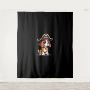 Tapete De Parede Beagle Pirate Costume Jolly Roger Flag Skull Cross