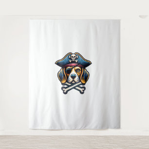 Tapete De Parede Beagle Pirate Costume Skull Crossbone Dog Lovers