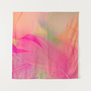 Tapete De Parede Beautiful abstract purple and blue feathers on whi