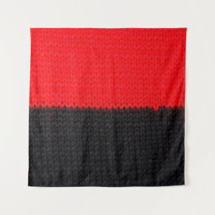 Tapete De Parede beautiful black and red knitted fabric with drawin
