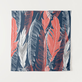 Tapete De Parede Beautiful seamless graphic pattern of feathers