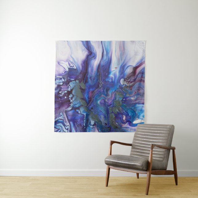 Tapete De Parede Beautiful shades of Blue Acrylic Art Tapestry (In Situ)