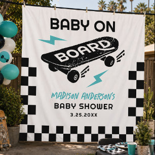 Tapete De Parede Bebê a Bordo Skate Baby Shower Fundo