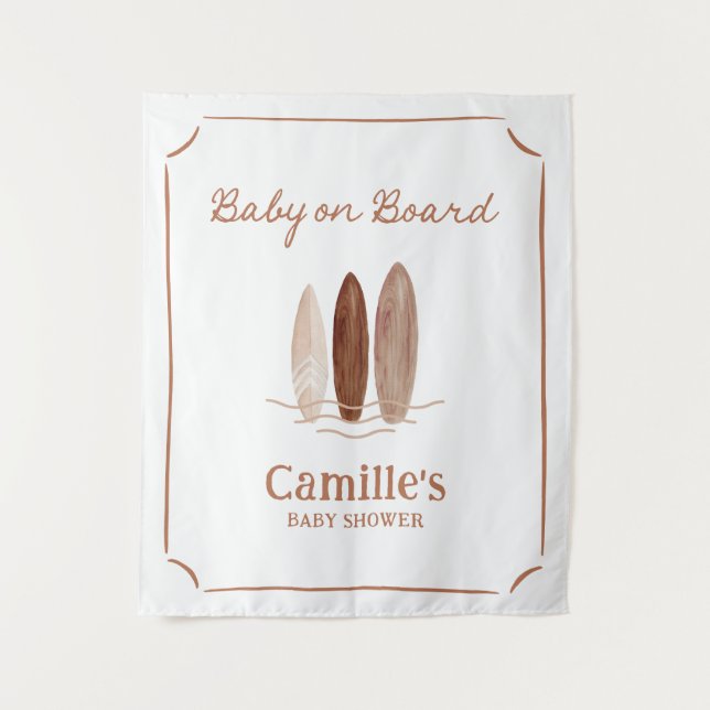 Tapete De Parede Bebê Conselho surfando Chá bem-vindo (Frente)