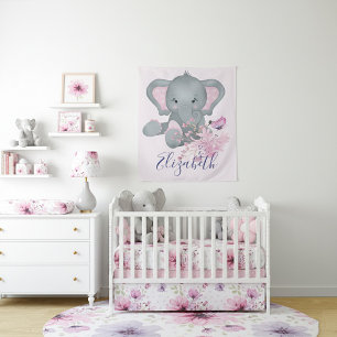 Tapete De Parede Bebê elefante aquarela fofa