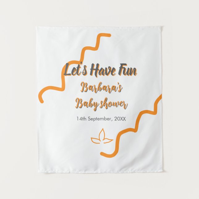 Tapete De Parede Bebê espanhol retro cinza laranja boho moderno  (Frente)