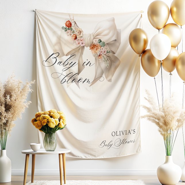 Tapete De Parede Bebê no Bloomy White Arco Chá de fraldas Floral (Criador carregado)