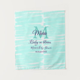 Tapete De Parede Bebê verde pastel em flor monograma baby shower te