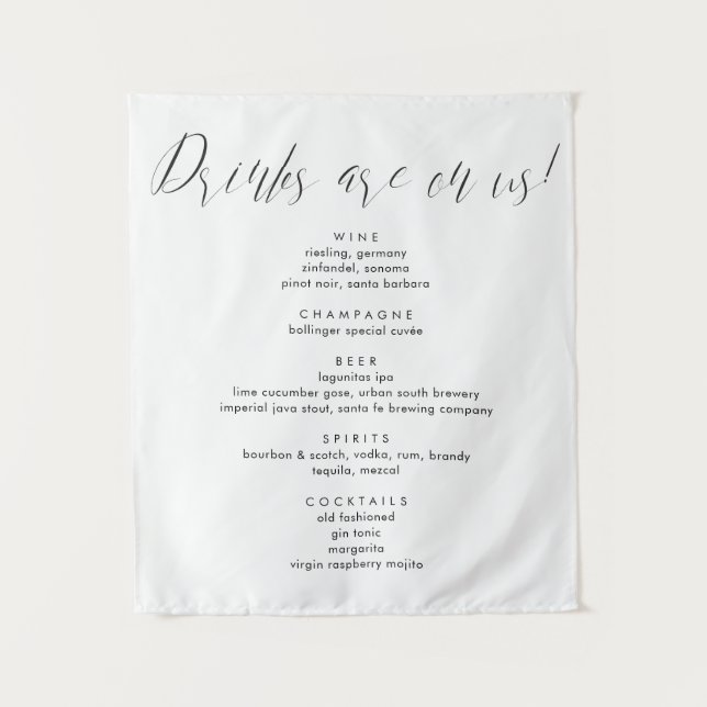 Tapete De Parede Bebidas de Caligrafia Moderna na nossa barra de ca (Frente)