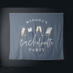 Tapete De Parede Bebidas modernas femininas azuis para festa de des<br><div class="desc">Placa de decoração de festa de despedida de solteira com bebidas modernas femininas azuis.</div>