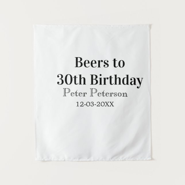 Tapete De Parede Beers to 30th birthday name date man stylishSimple (Frente)
