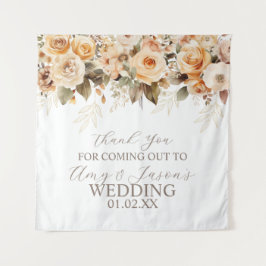 Tapete De Parede Bege Floral Botânico Casamento Neutro Marrom