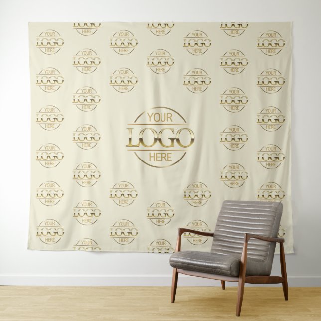 Tapete De Parede Beige Business Logo Step & Repeat Backdrop Banner (In Situ (Horizontal))