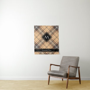 Tapete De Parede Beige e Brown Tartan
