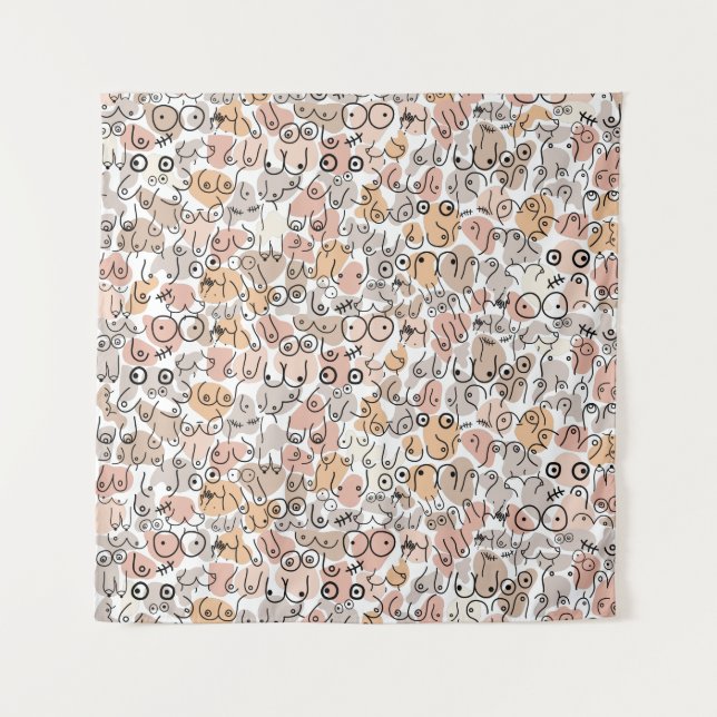 Tapete De Parede beige woman fun breast (Frente)