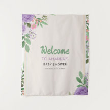 Beijos de Borboleta Violetas Baby Shower