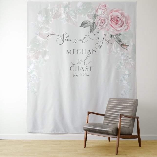 Tapete De Parede Belas Rosas Cor-de-Rosa Pintadas Prop BarefootBrid (In Situ)