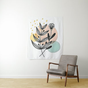 Tapete De Parede Beleza Botânica – Arte Floral Minimalista