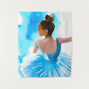 Tapete De Parede Belo Jovem Ballerina em Azul
