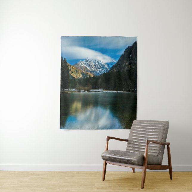 Tapete De Parede Belo lago com montanhas em Zgornje Jezersko (In Situ)