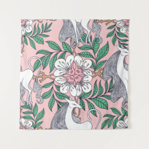 Tapete De Parede Belo monocórnio e um mar de ornamento floral circ
