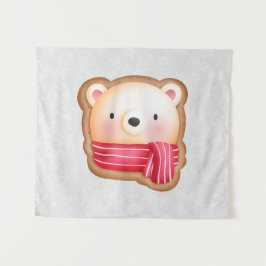 Tapete De Parede Belo Urso Enfrentado Vermelho Scarf e Cheeks Rosad
