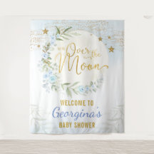 Bem-vindo a Lua Mágica Estrelas Azul Dourado Bebê