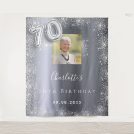 Tapete De Parede bem-vindo ao aniversário de 70 anos com glitter de