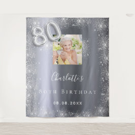 Tapete De Parede bem-vindo ao aniversário de 80 anos com glitter de