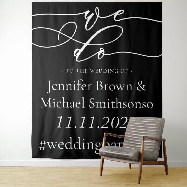 Tapete De Parede Bem-vindo ao casamento simples que fazemos preto (In Situ)